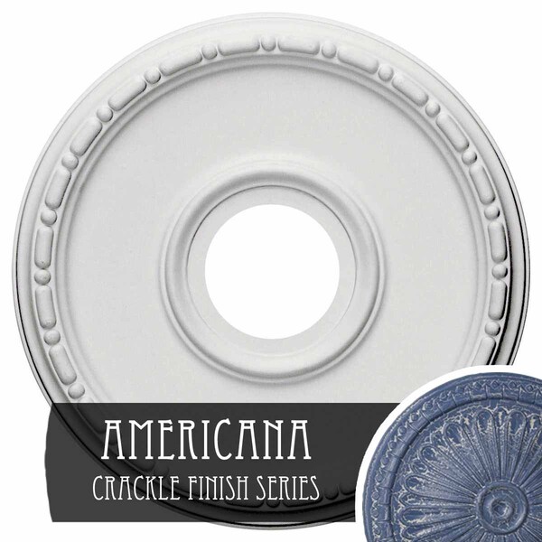 Ekena Millwork Medea Ceiling Medallion (Canopies up to 5 3/8"), 16 1/2"OD x 3 7/8"ID x 1 1/2"P, Americana Crackle CM16MEAMC - main